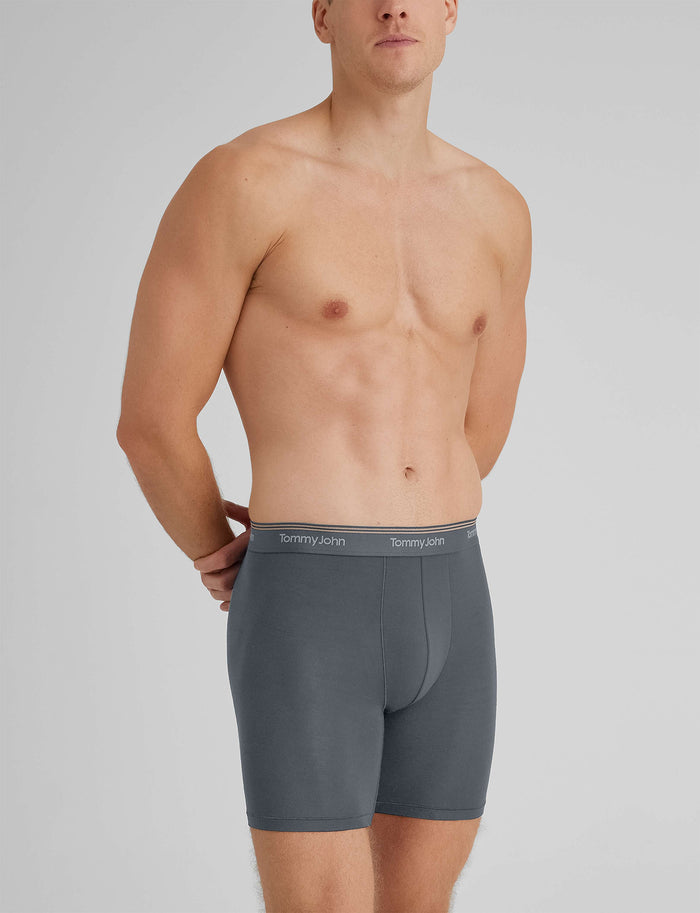 Ultra Soft Flex Mid-Length Boxer Brief 6"::Turbulence