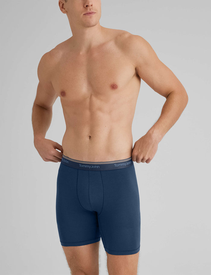 Ultra Soft Flex Mid-Length Boxer Brief 6"::Dress Blues
