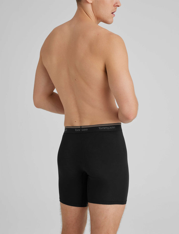Ultra Soft Flex Mid-Length Boxer Brief 6"::Black