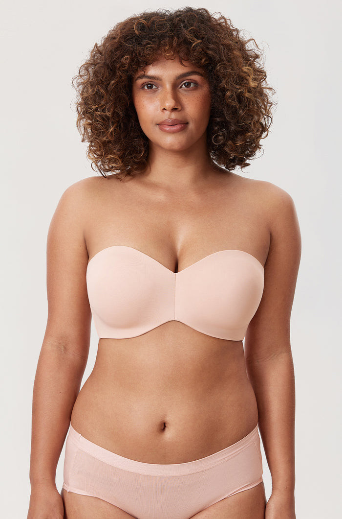 Women's Underwire Strapless Bra Apricot Pink