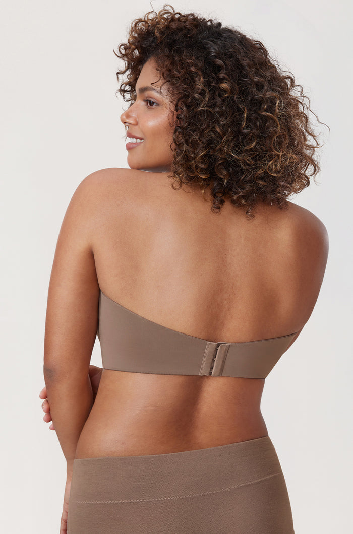 Women's Underwire Strapless Bra Brown Purple