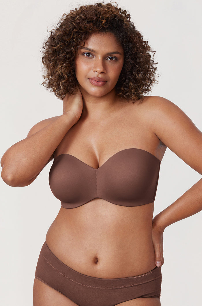 Women's Underwire Strapless Bra Brown Violet