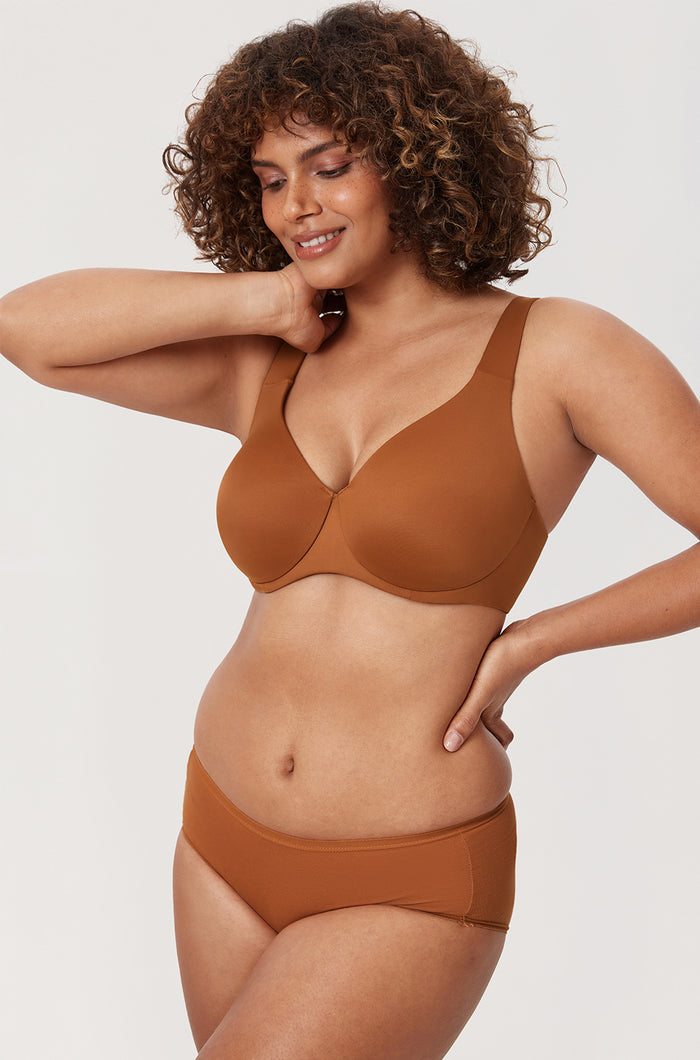Women's Unlined Minimizer Bra Bronze Beige