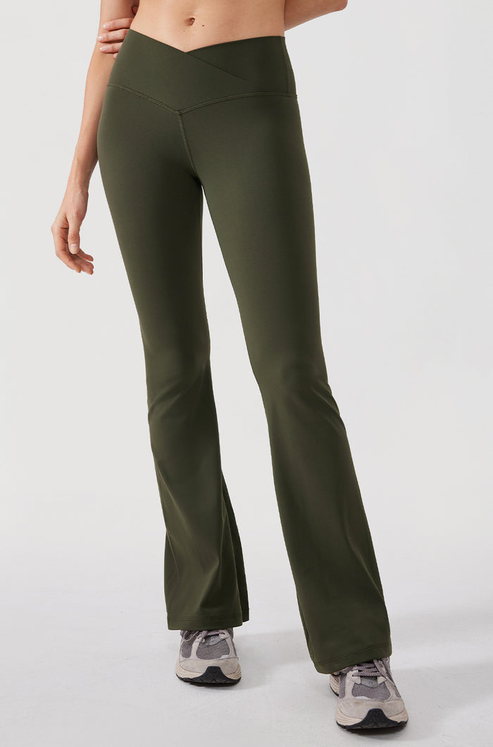 V Cross Waist Flare Leggings 31''