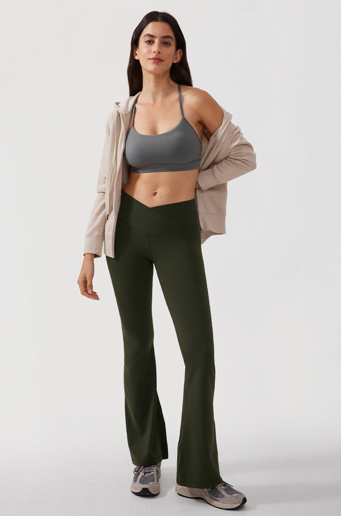 V Cross Waist Flare Leggings 31''