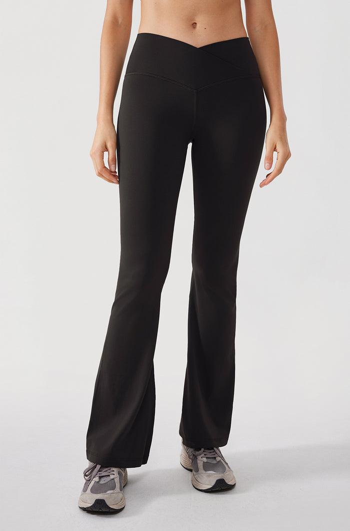 V Cross Waist Flare Leggings 31''