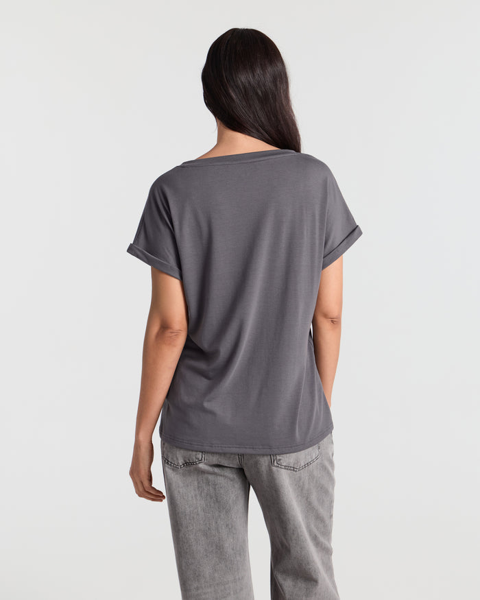 V Neck Batwing Relaxed T-Shirt