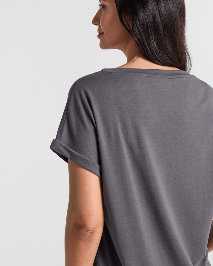 V Neck Batwing Relaxed T-Shirt