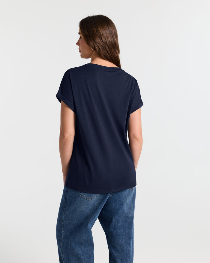 V Neck Batwing Relaxed T-Shirt