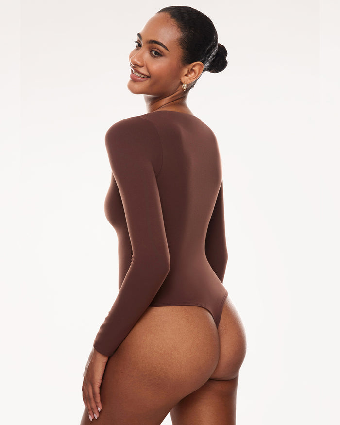 V Neck Long Sleeve Bodysuit