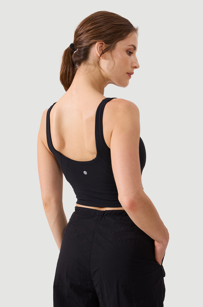 CRZ YOGA Women's Yoga Low support Butterluxe Longline Bra U-back Black