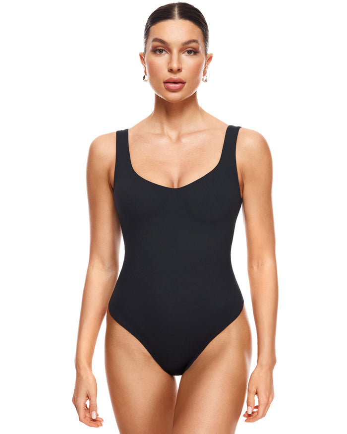 V Neck Sleeveless Bodysuit