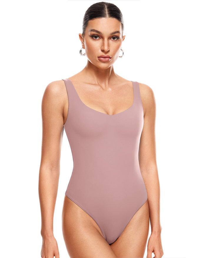 V Neck Sleeveless Bodysuit
