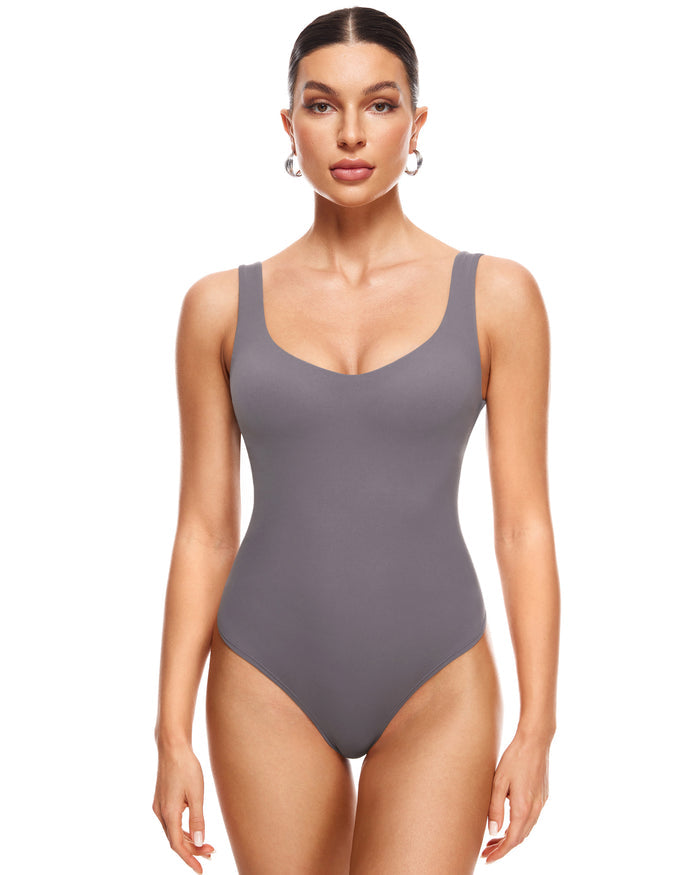 V Neck Sleeveless Bodysuit