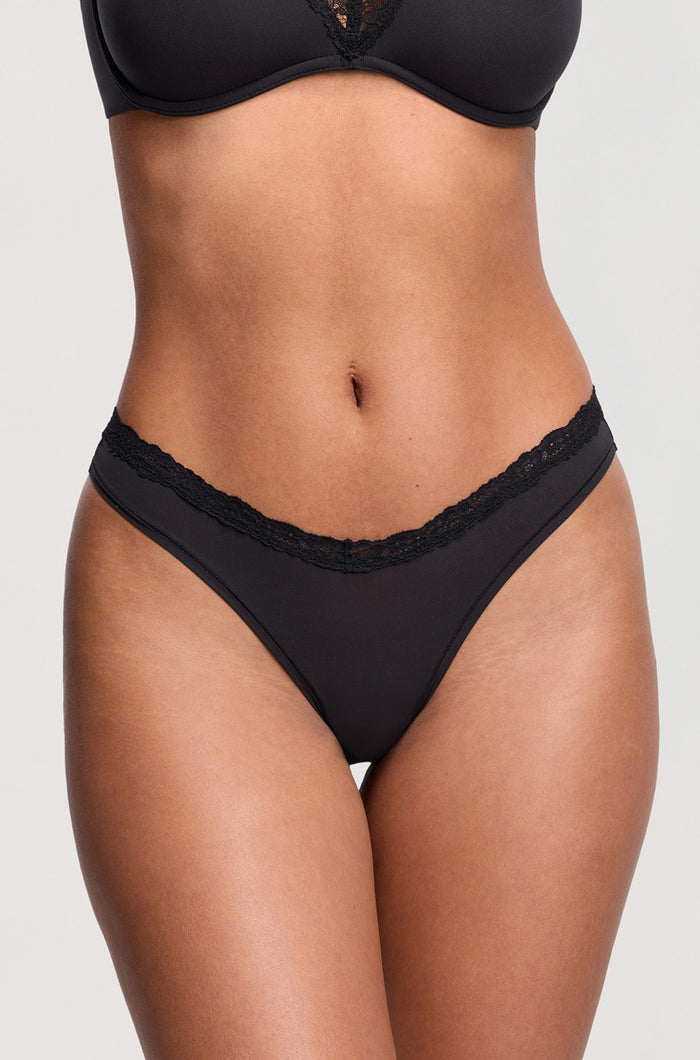 V-waisted Lace Thongs 3 Pack