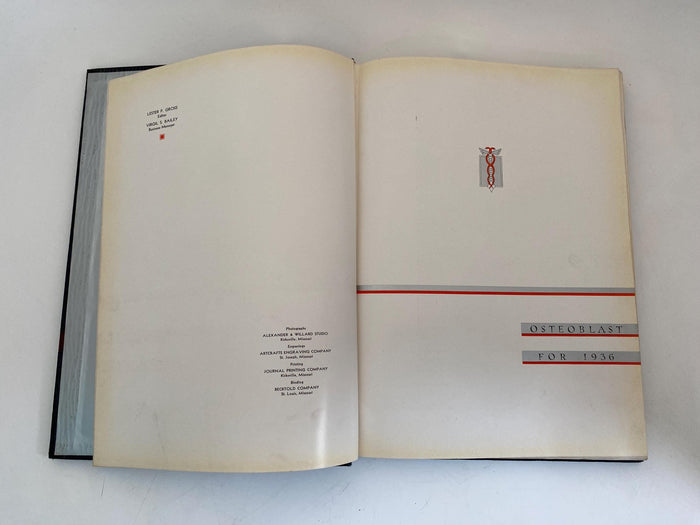 Vintage 1936 Kirksville College of Osteopathy & Surgery Yearbook at Duckwells
