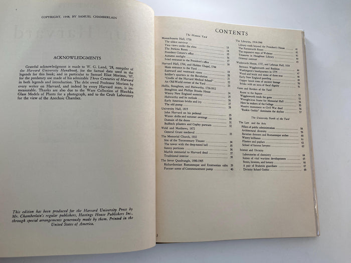 Vintage Book, Fair Harvard, Photographs by Samuel Chamberlain at Duckwells
