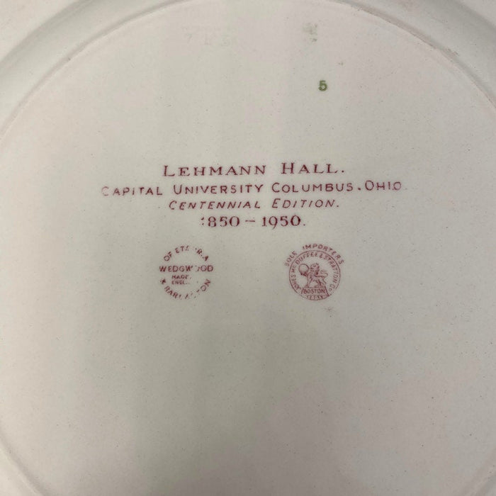 Vintage Capital University, Columbus, Ohio Wedgwood Souvenir Plate at Duckwells