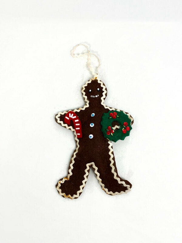 Vintage Christmas Gingerbread Felt Ornament at Duckwells