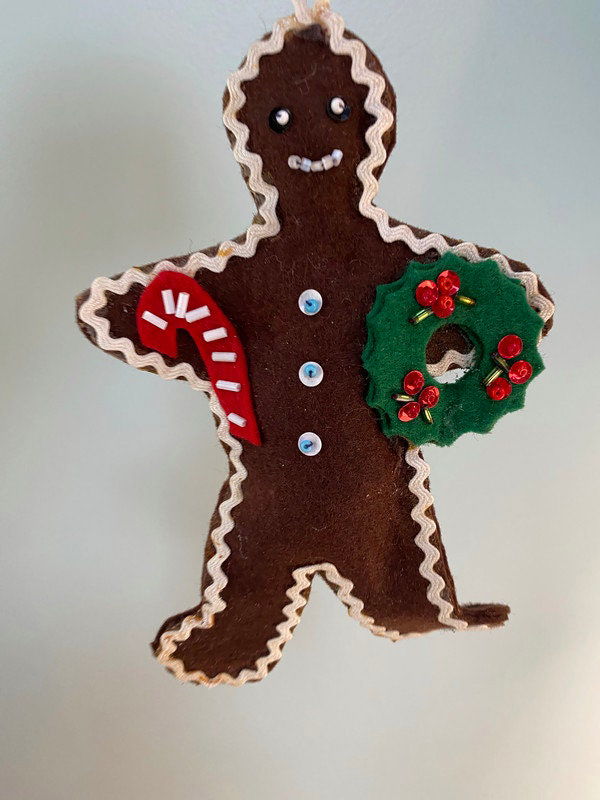 Vintage Christmas Gingerbread Felt Ornament at Duckwells