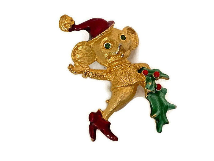 Vintage Christmas Mouse Pin by Mylu at Duckwells