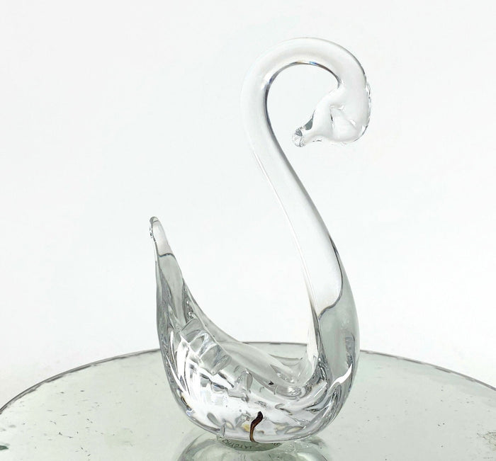 Vintage Crystal Swan by Pairpoint Glass at Duckwells