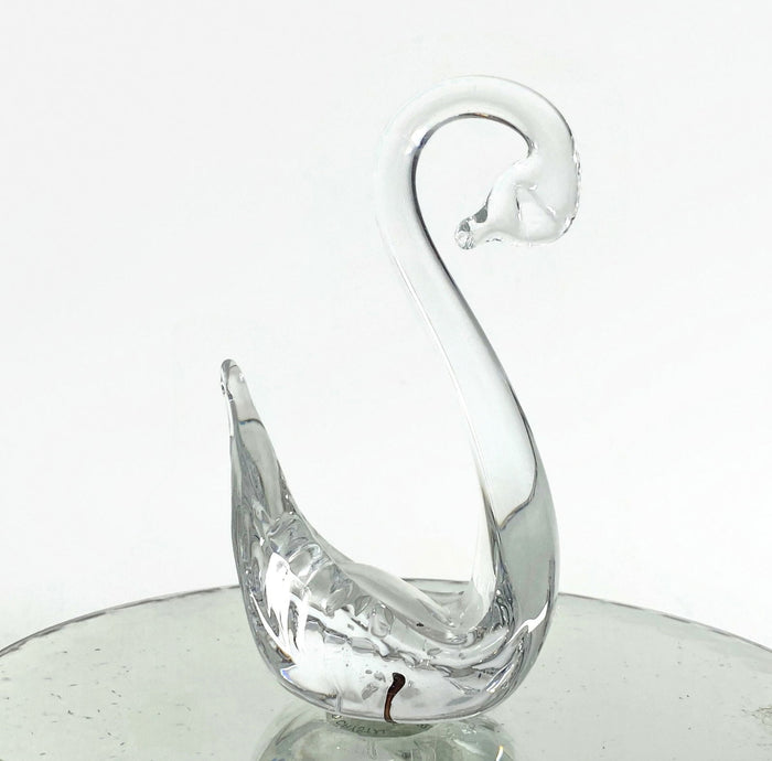 Vintage Crystal Swan by Pairpoint Glass at Duckwells