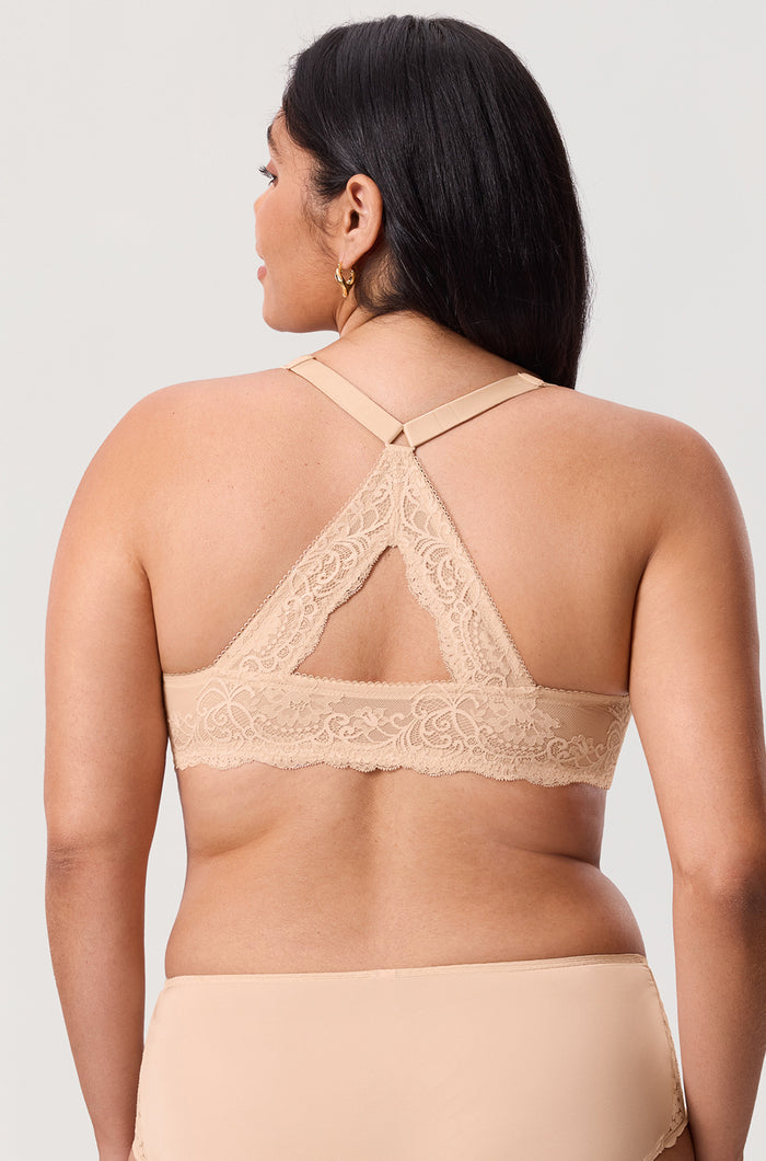 Women's Vintage Lace Racerback Bra Lipstick Red