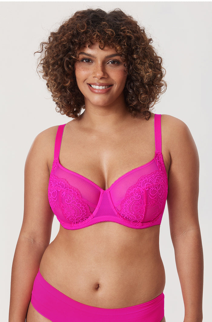 Women's Vintage Lace Unlined Bra Glitter Pink