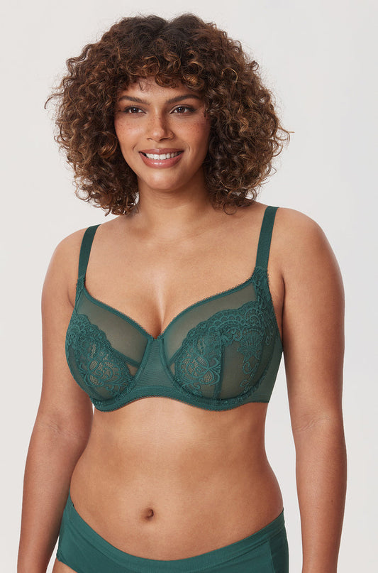Women's Vintage Lace Unlined Bra Midnight Emerald