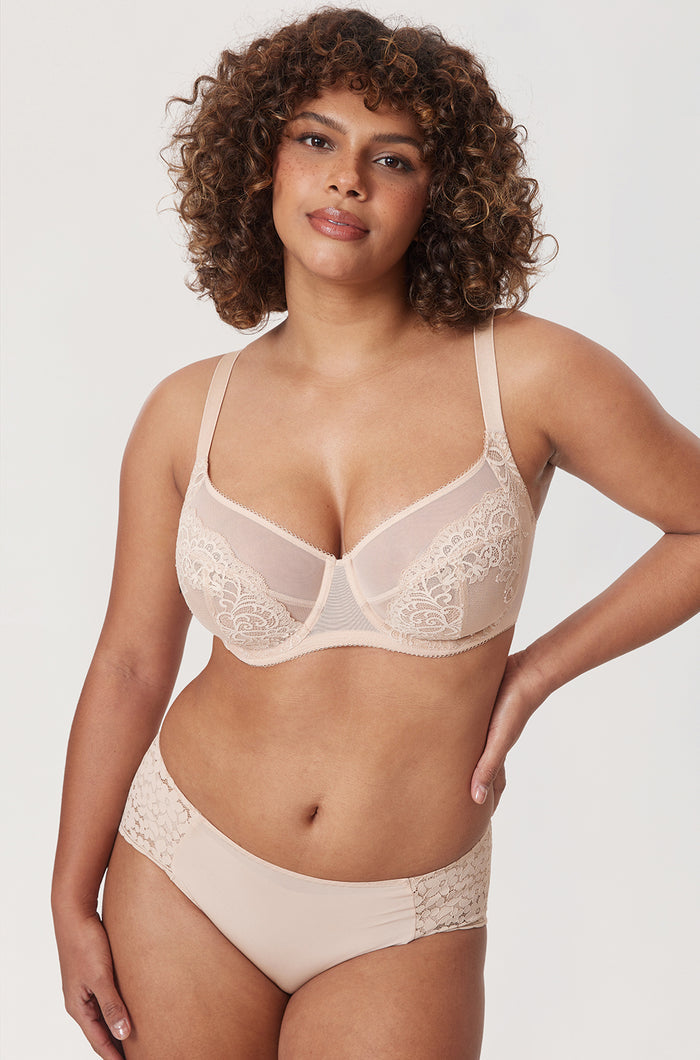 Women's Vintage Lace Unlined Bra Beige