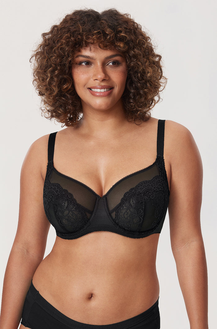 Women's Vintage Lace Unlined Bra Black