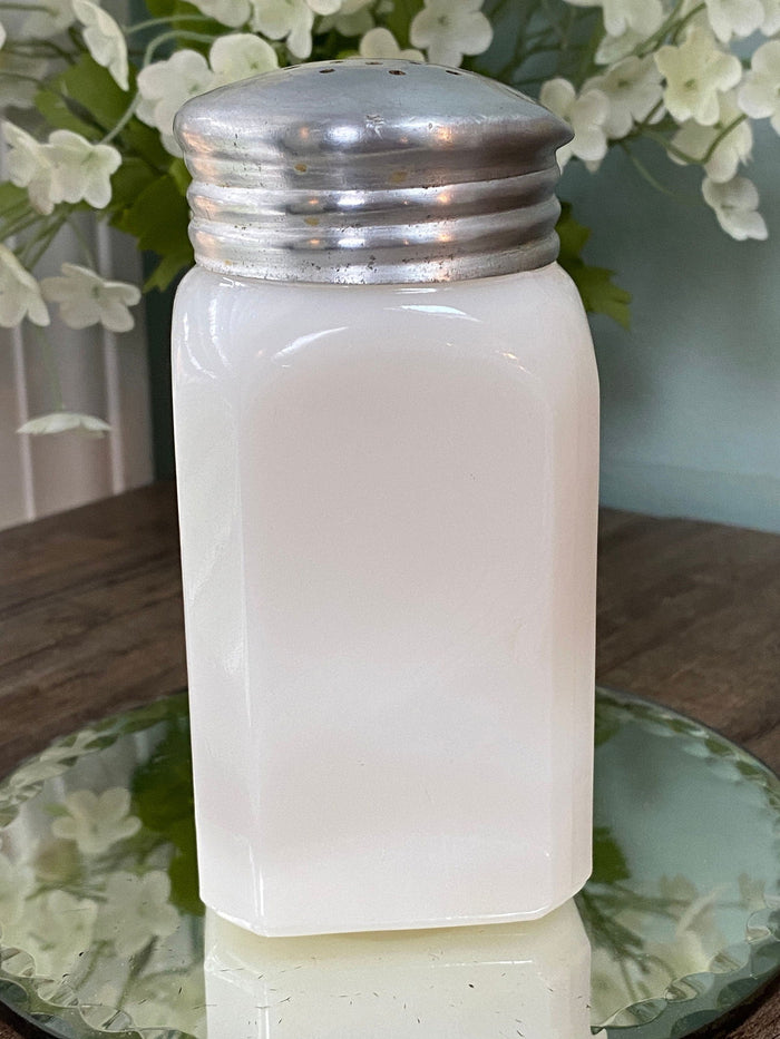 Vintage Milk Glass Flour Shaker at Duckwells