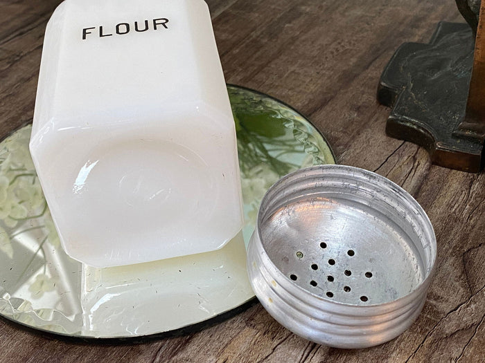Vintage Milk Glass Flour Shaker at Duckwells