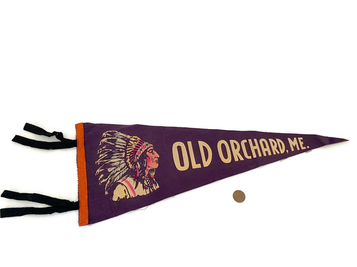 Vintage Old Orchard Beach Maine Pennant at Duckwells