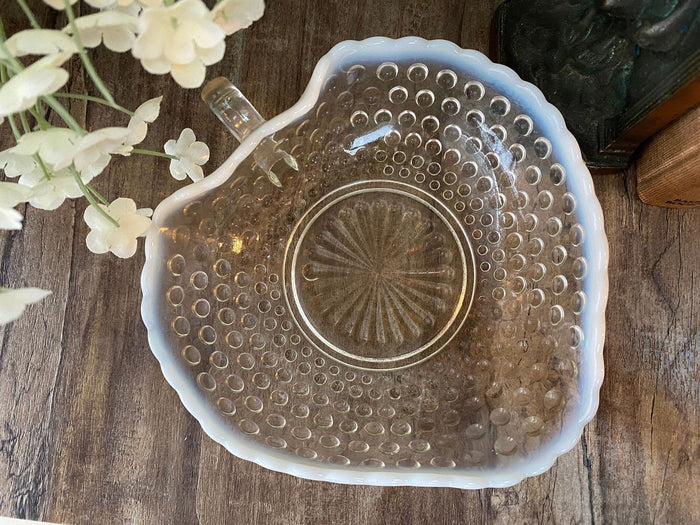 Vintage Opalescent Hobnail Candy Dish with Handle at Duckwells