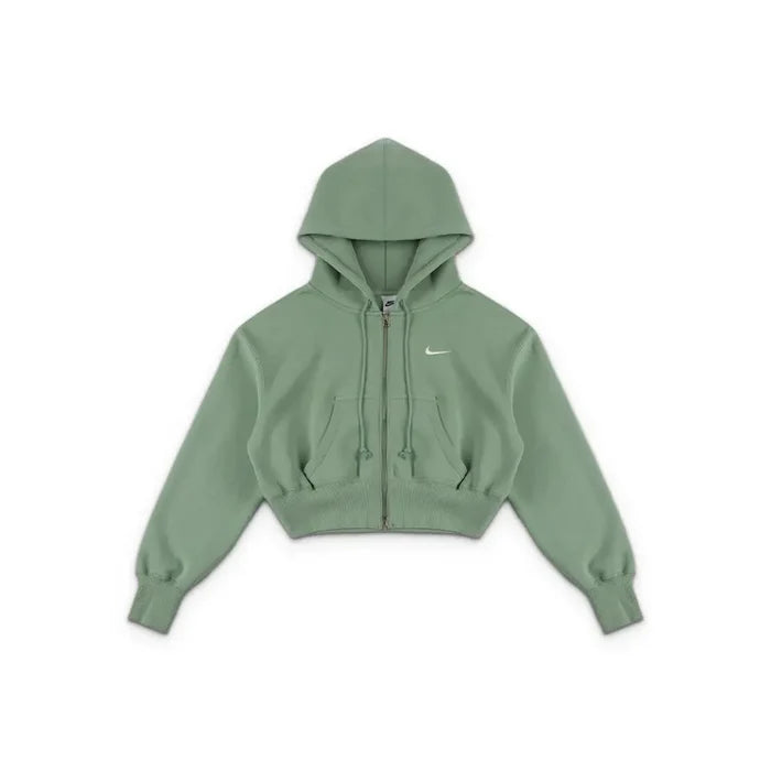W NSW Phoenix Fleece Loose FZ Cropped Hoodie 'Steam Sail'