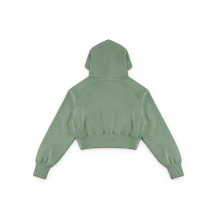 W NSW Phoenix Fleece Loose FZ Cropped Hoodie 'Steam Sail'