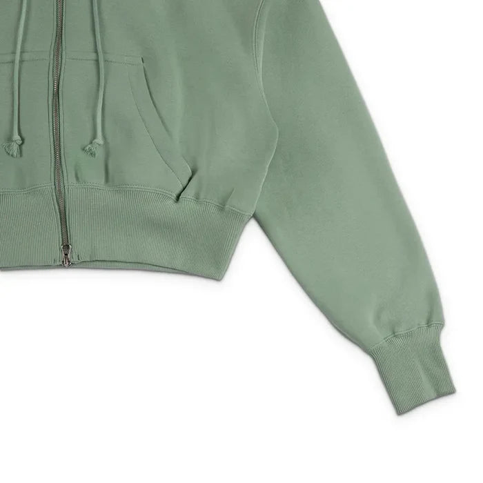 W NSW Phoenix Fleece Loose FZ Cropped Hoodie 'Steam Sail'