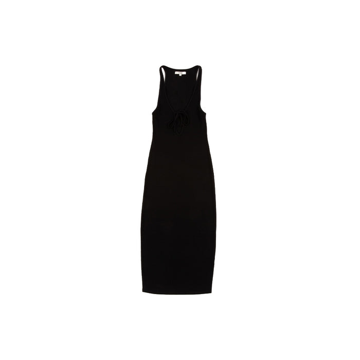 W Plunge Tie Midi Dress