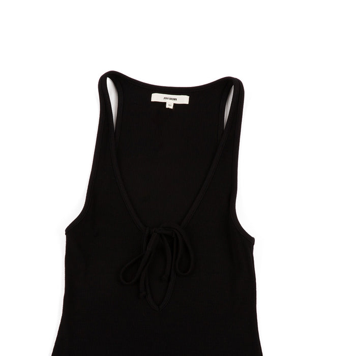 W Plunge Tie Midi Dress