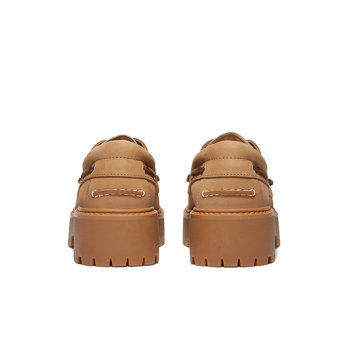 W Stone Street Platform Boat Shoe 'Leopard Print Beige Nubuck'