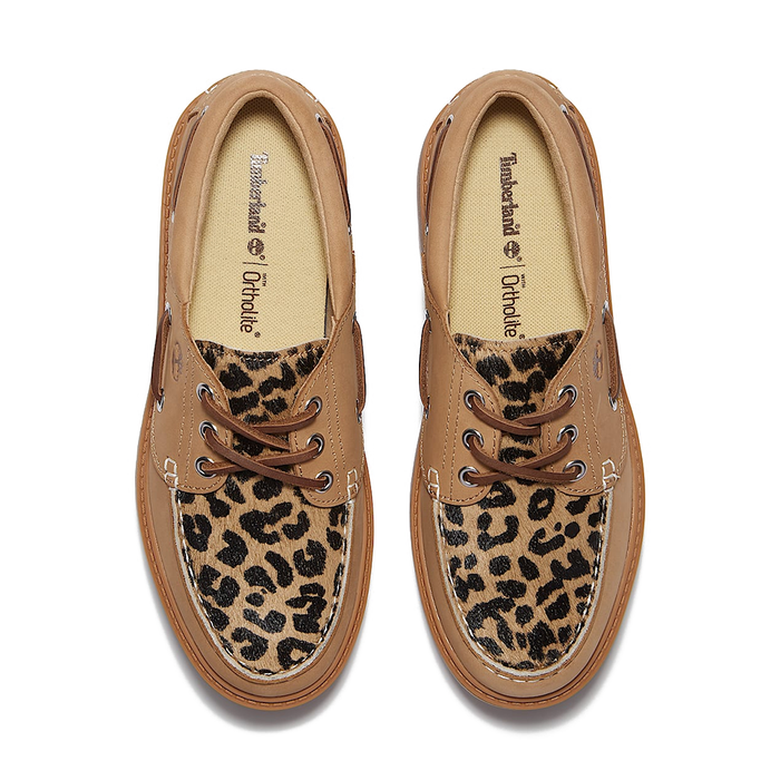 W Stone Street Platform Boat Shoe 'Leopard Print Beige Nubuck'