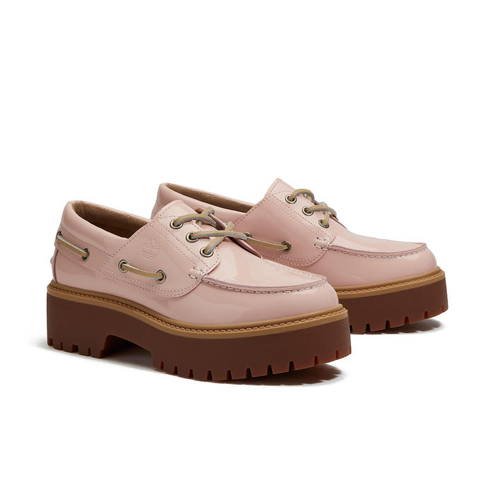 W Stone Street Platform Boat Shoe 'Light Pink Patent Leather'