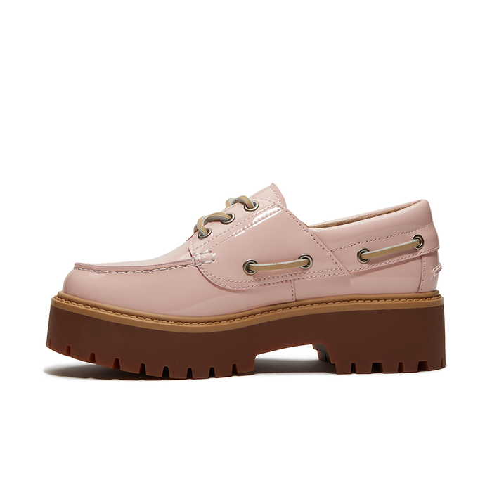 W Stone Street Platform Boat Shoe 'Light Pink Patent Leather'