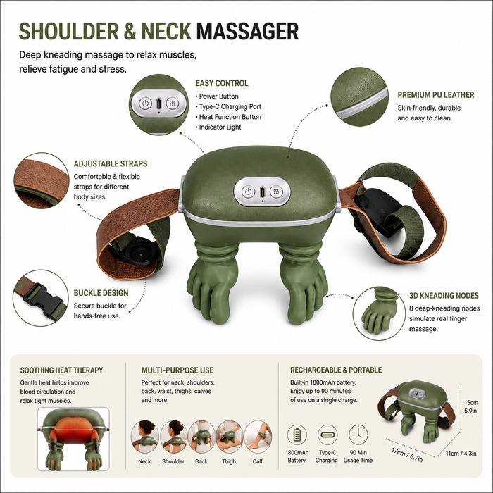Wengonvila Neck & Shoulder Electric Massager with Heatin