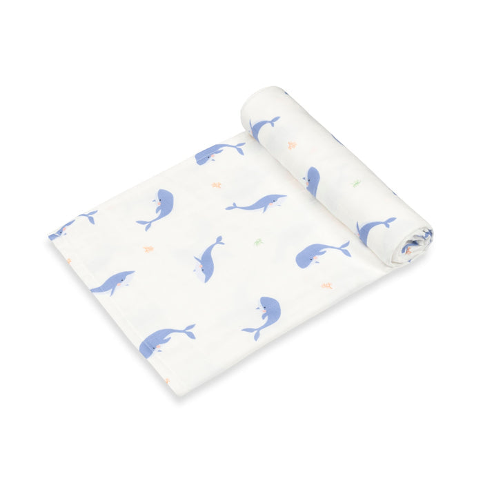 whale baby swaddle