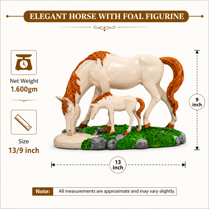 White and Golden Polyresin Decoration Horse Statue
