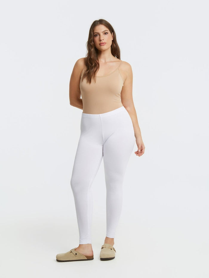 White Basic viscose leggings -  Mat