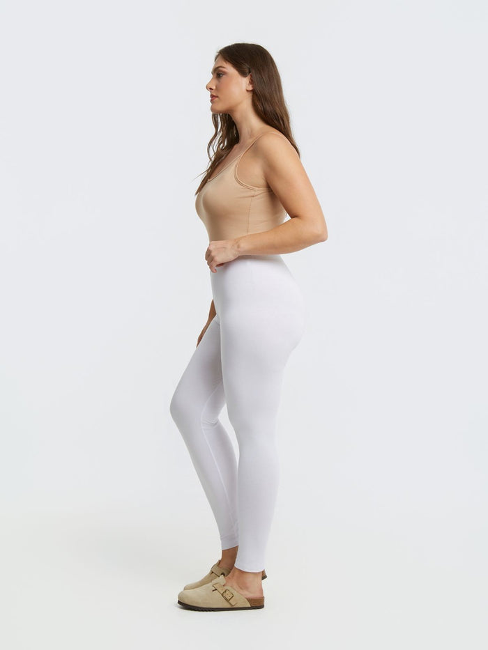 White Basic viscose leggings -  Mat